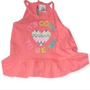 Real Love • GIRLS • toddler • Coral Peplum Tank RlTop It's cool to be me 3T